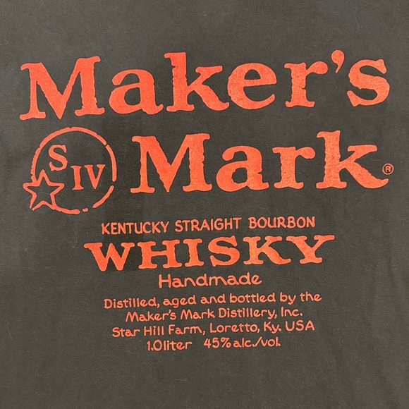 Maker’s Mark Whisky Black T-Shirt - Picture 3 of 4